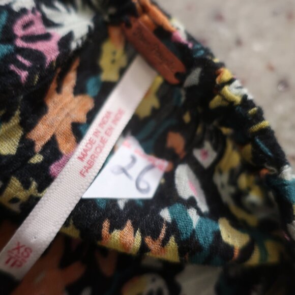 Womens Free People Gardenia Multicolor Floral Embroidered V-Neck Tunic Top XS - Picture 11 of 11